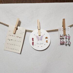 9 New Hypo Allergenic Girls Earring Sets  Animal Butterfly Bolt & Studs